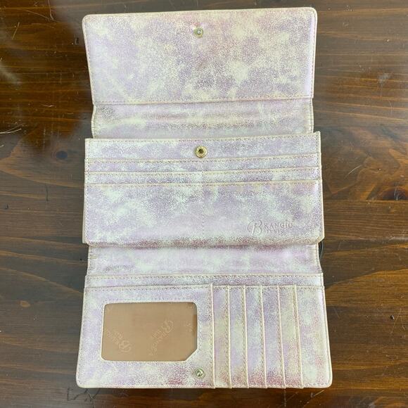 Brangio Italy Pink Heart Twinkle Faux Vegan Leather Wallet - Picture 4 of 10